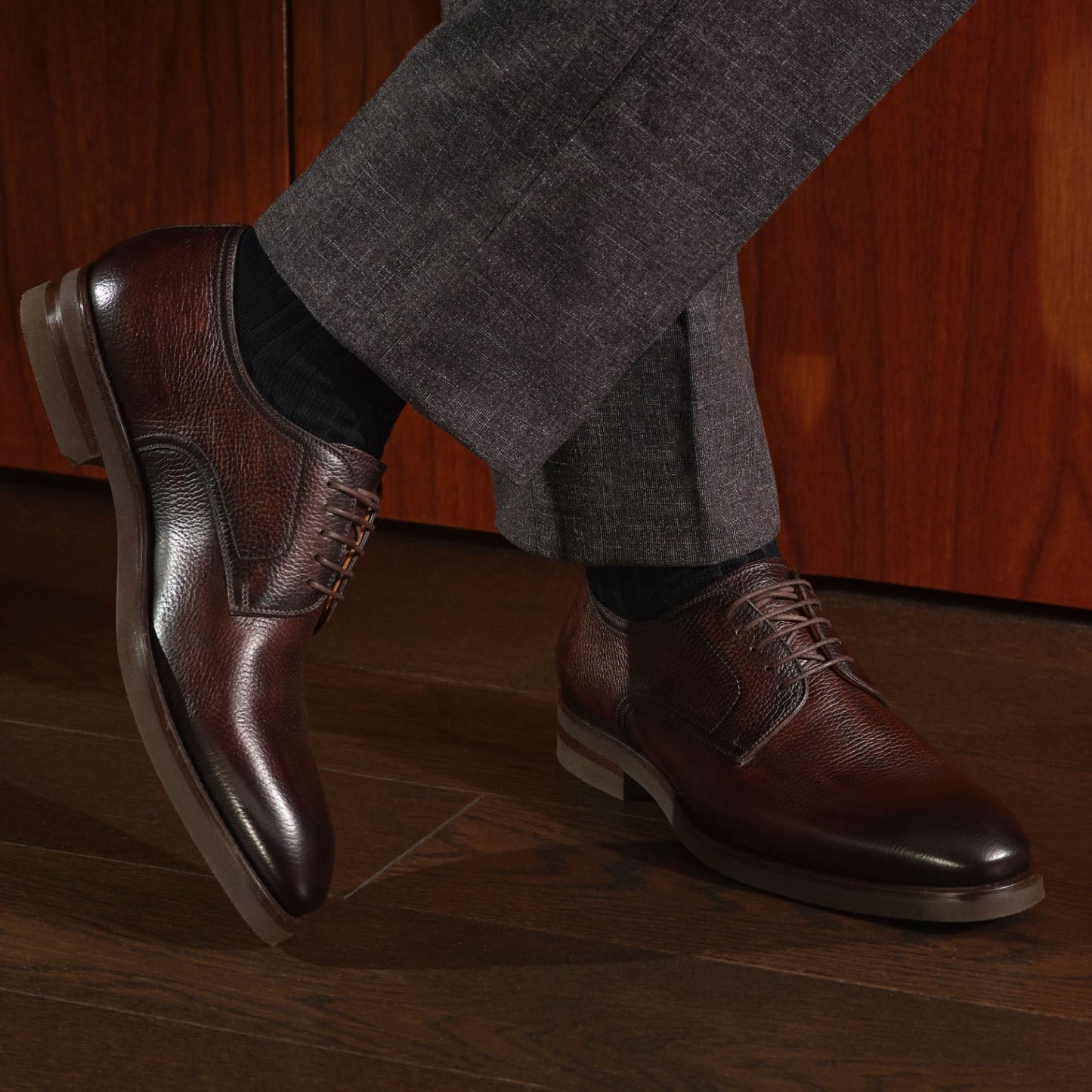 MELICH derbies en cuir marron vieilli