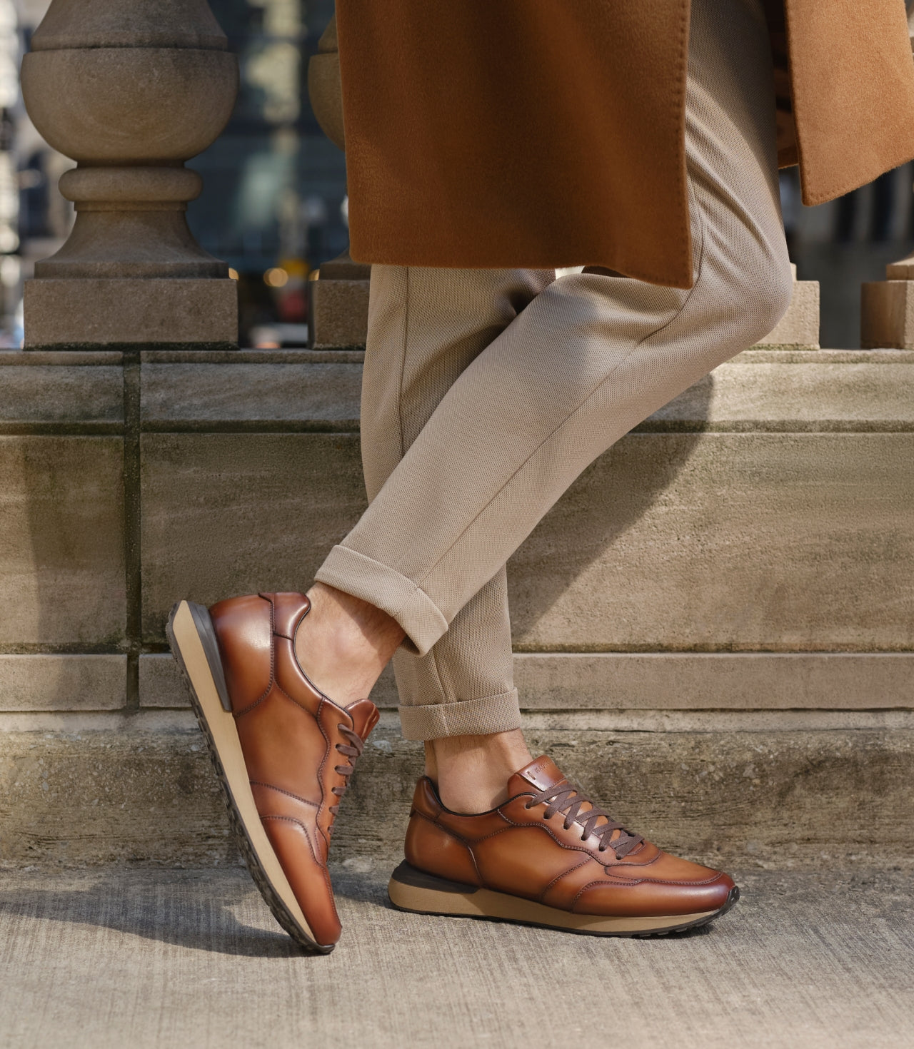 Syros sneaker de course en cuir luxueux