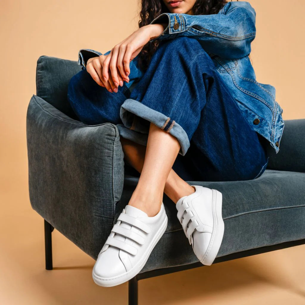 Baskets basses à triple bride pour femme