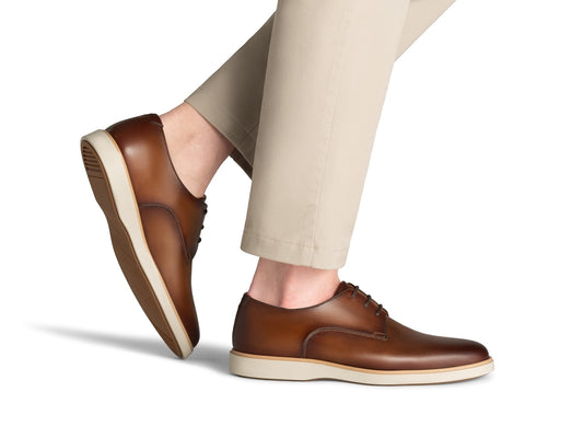 LEONE derbies en cuir tabac