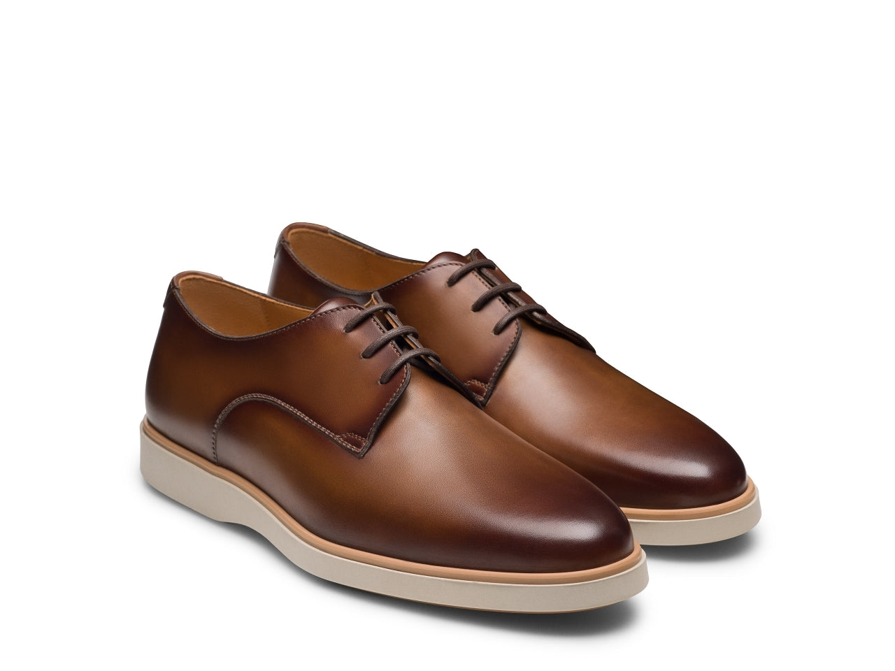 LEONE derbies en cuir tabac