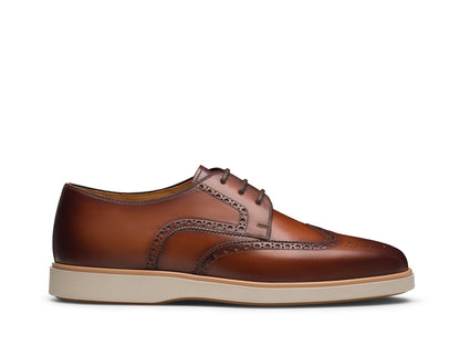 LEONEL derbies à bout golf en cuir congac