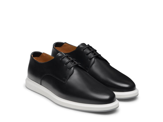 ORION derbies à bout uni en cuir noir hybride