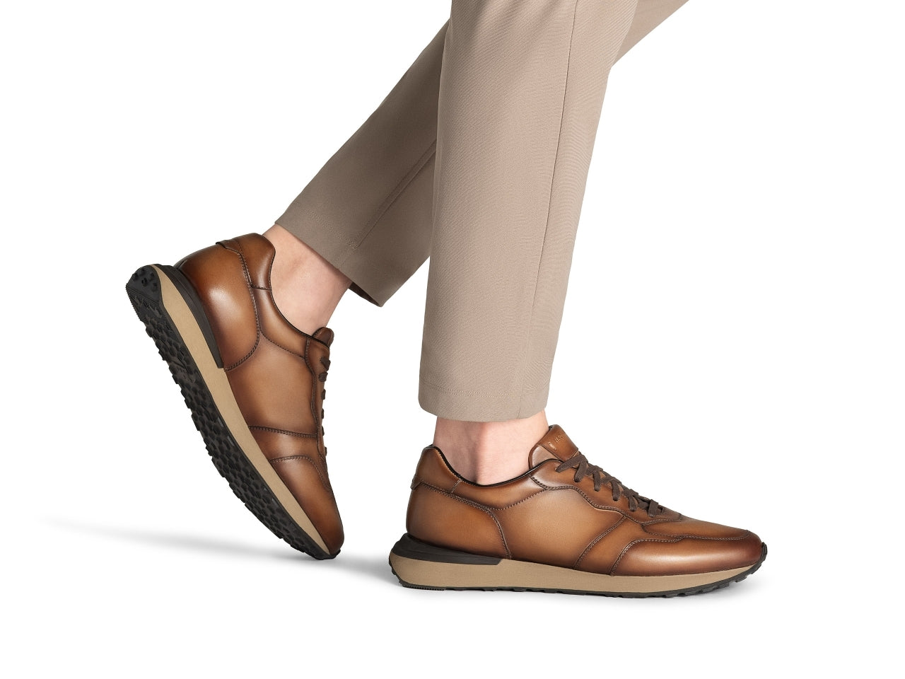 Syros sneaker de course en cuir luxueux